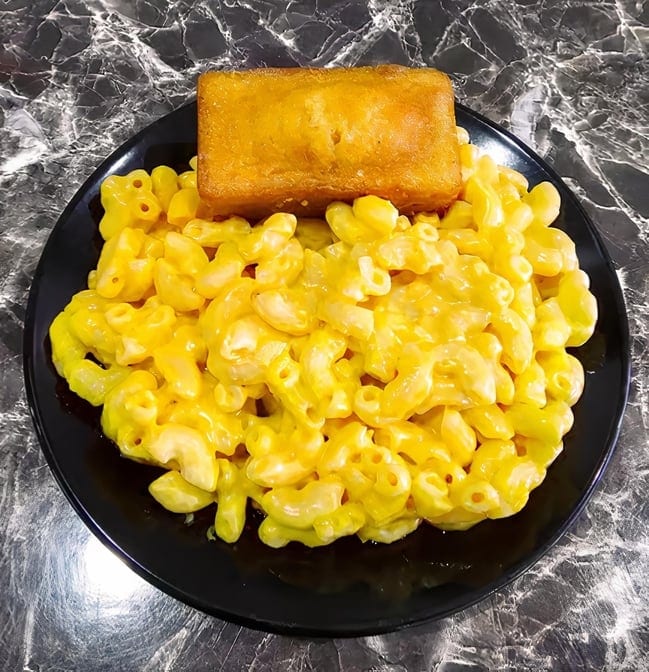 Mac n Cheese and Cornbread.