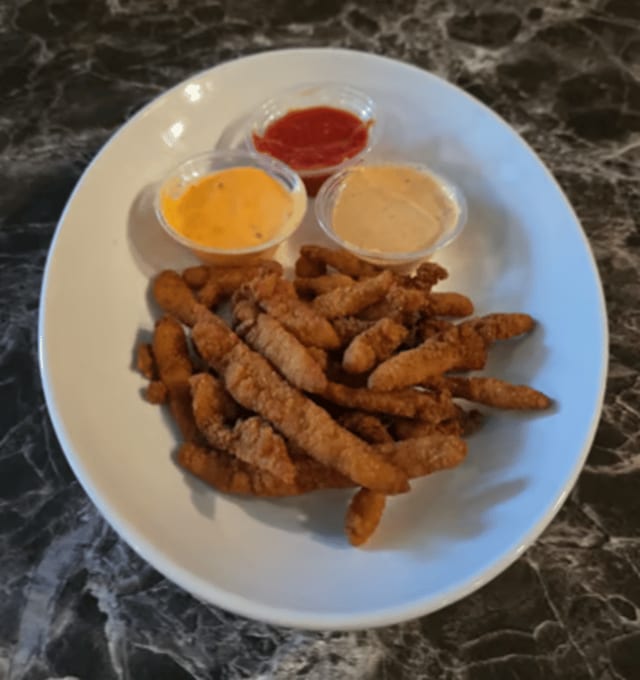 Clam Strips Breaded.