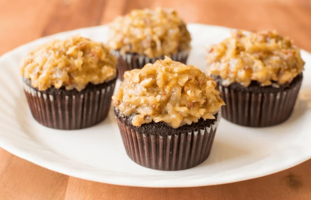German Chocolate Cupcake.
