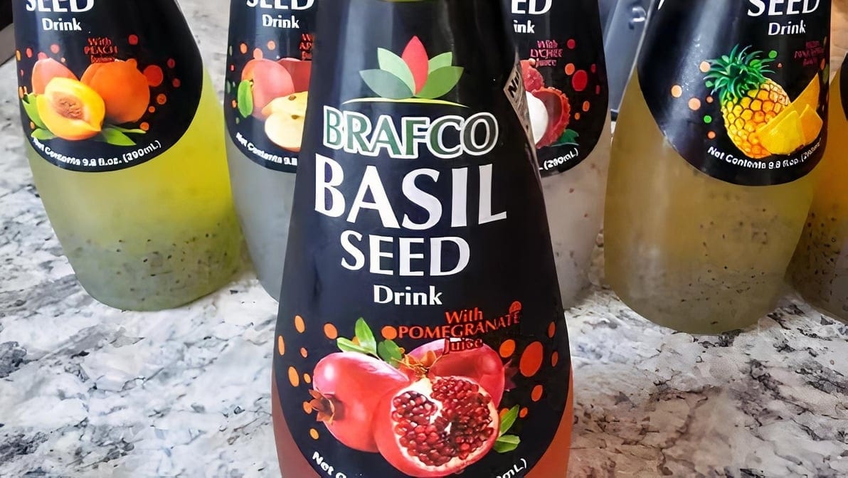 Basil Seed Drink Pomegranate.