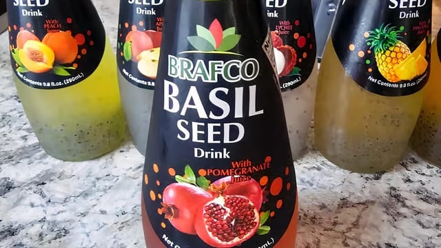 Basil Seed Drink Pomegranate.