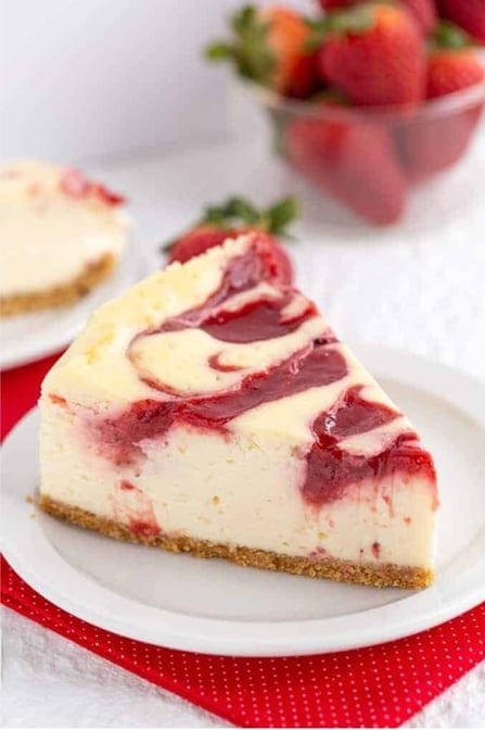 Strawberry Swirl Cheesecake.