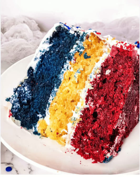 Red White and Blue Velvet Cake.