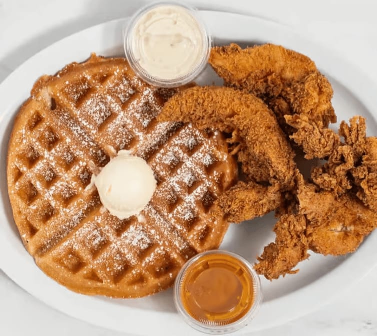 Chicken Tender + Waffle.
